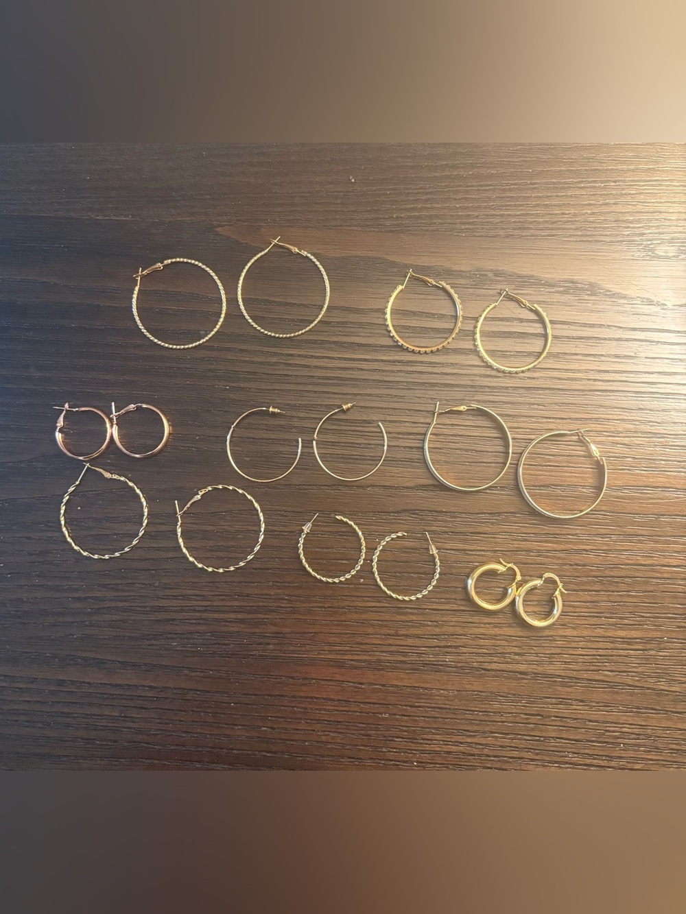 Bundle of Classic Hoop Earrings Set.